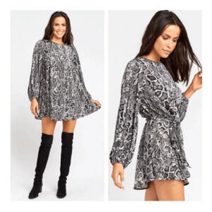 $148 Show Me Your Mumu Black Snakeskin Geller Stretch Mini Dress Size S Women's